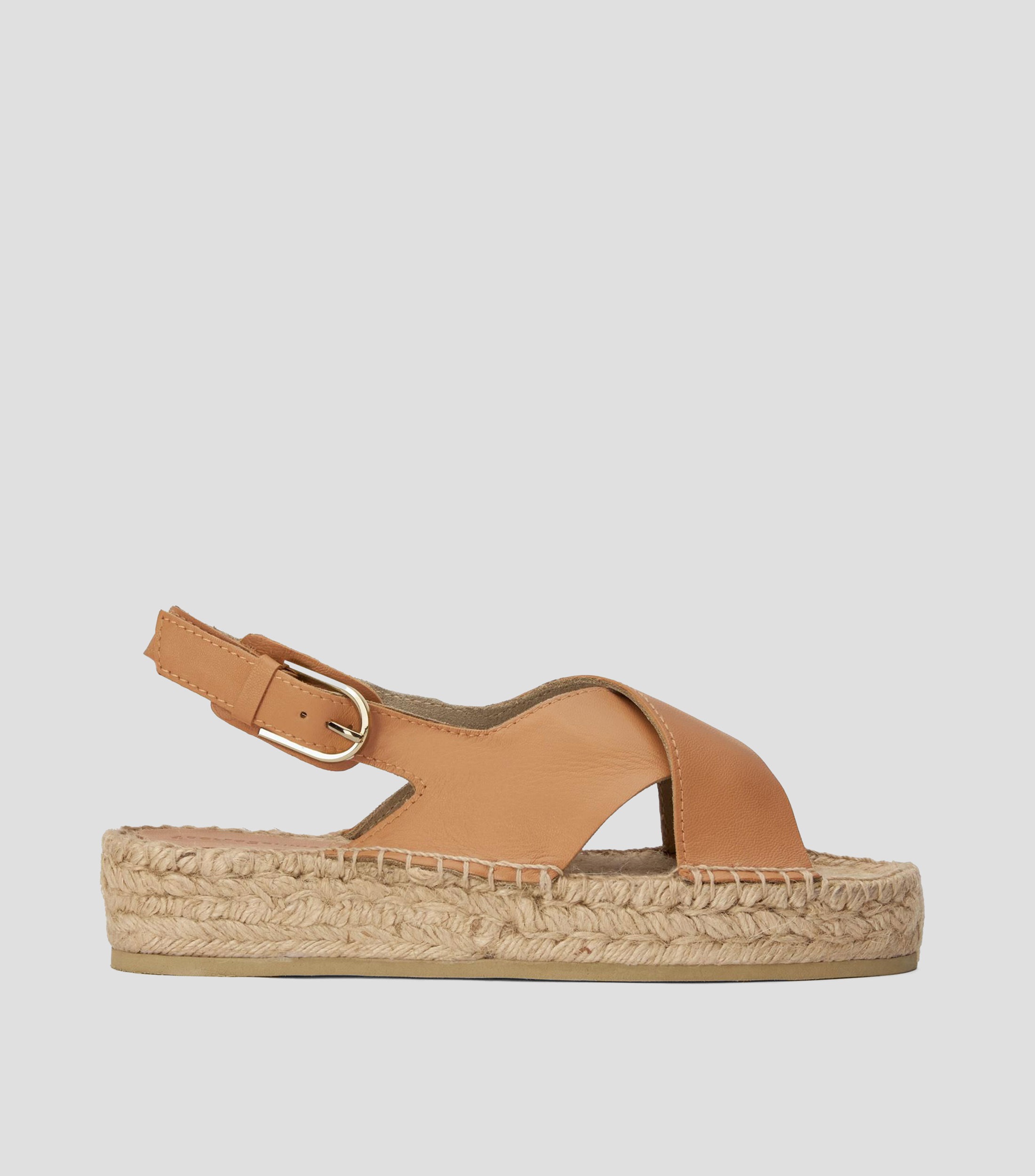 Sandalias con tacón bajo de cuña y plataforma Mujer